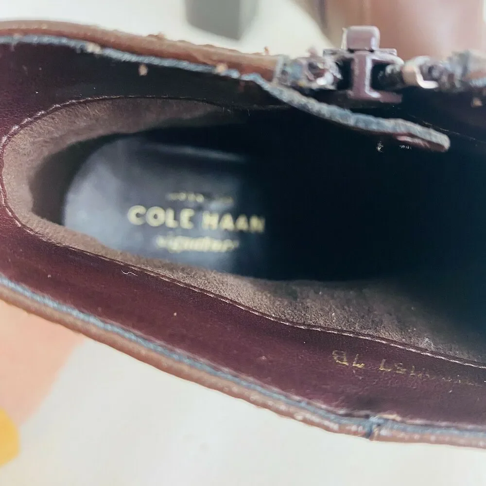 Cole Haan Ankle Boots Rhinecliff Grand Leather Bootie Brown‎ Side Zip Sz 7B
